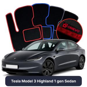 Velurové autokoberce OMEVO pro Tesla Model 3 Highland 1 gen Sedan (2022-2025)