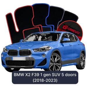 Velurové autokoberce OMEVO pro BMW X2 F39 1 gen SUV 5 dveří (2018-2023)