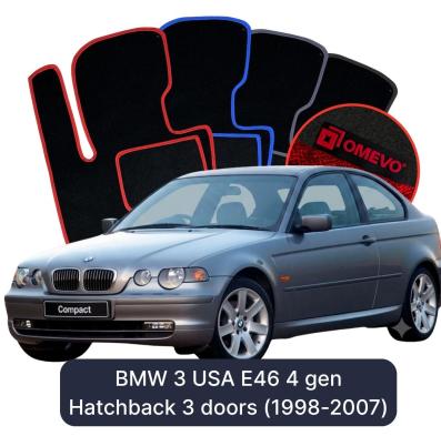 Velurové autokoberce OMEVO pro BMW 3 USA E46 4 gen Hatchback 3 dveře (1998-2007)