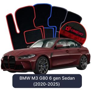 Velurové autokoberce OMEVO pro BMW M3 G80 6 gen Sedan (2020-2025)