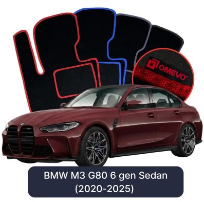 Velurové autokoberce OMEVO pro BMW M3 G80 6 gen Sedan (2020-2025)