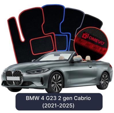 Velurové autokoberce OMEVO pro BMW 4 G23 2 gen Cabrio (2021-2025)