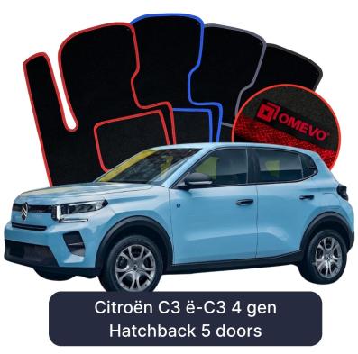 Velurové autokoberce OMEVO pro Citroën C3 ë-C3 4 gen Hatchback 5 dveří (2024-2025)