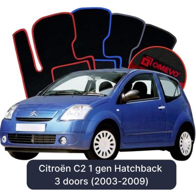 Velurové autokoberce OMEVO pro Citroën C2 1 gen Hatchback 3 dveře (2003-2009)