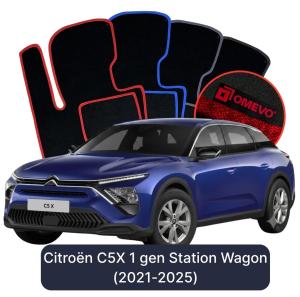 Velurové autokoberce OMEVO pro Citroën C5X 1 gen Kombi (2021-2025)