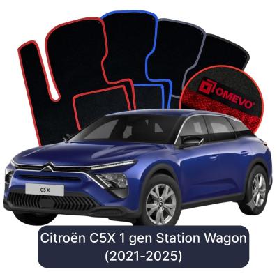 Velurové autokoberce OMEVO pro Citroën C5X 1 gen Kombi (2021-2025)