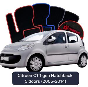 Velurové autokoberce OMEVO pro Citroën C1 1 gen Hatchback 5 dveří (2005-2014)