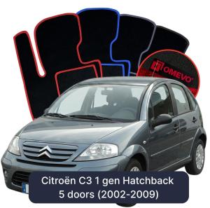Velurové autokoberce OMEVO pro Citroën C3 1 gen Hatchback 5 dveří (2002-2009)