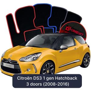 Velurové autokoberce OMEVO pro Citroën DS3 1 gen Hatchback 3 dveře (2008-2016)