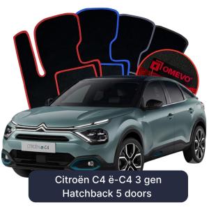Velurové autokoberce OMEVO pro Citroën C4 ë-C4 3 gen Hatchback 5 dveří (2020-2025)