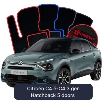 Velurové autokoberce OMEVO pro Citroën C4 ë-C4 3 gen Hatchback 5 dveří (2020-2025)