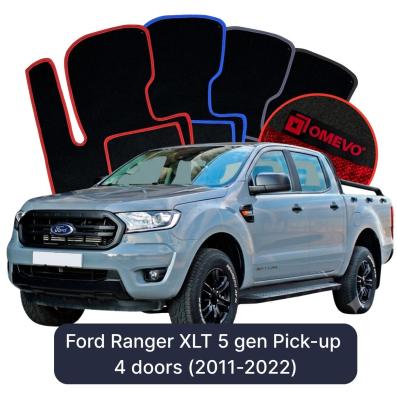 Velurové autokoberce OMEVO pro Ford Ranger XLT 5 gen Pick-up 4 dveře (2011-2022)