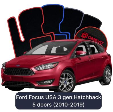 Velurové autokoberce OMEVO pro Ford Focus USA 3 gen Hatchback 5 dveří (2010-2019)