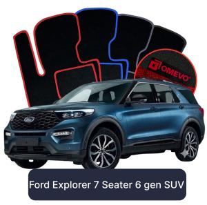 Velurové autokoberce OMEVO pro Ford Explorer 7 místný 6 gen SUV (2019-2025)
