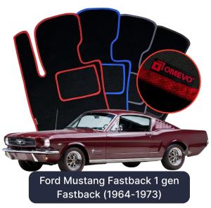 Velurové autokoberce OMEVO pro Ford Mustang Fastback 1 gen Fastback (1964-1973)