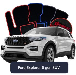 Velurové autokoberce OMEVO pro Ford Explorer 6 gen SUV (2019-2025)