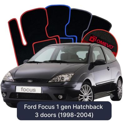 Velurové autokoberce OMEVO pro Ford Focus 1 gen Hatchback 3 dveře (1998-2004)