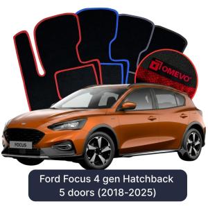 Velurové autokoberce OMEVO pro Ford Focus 4 gen Hatchback 5 dveří (2018-2025)