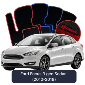 Velurové autokoberce OMEVO pro Ford Focus 3 gen Sedan (2010-2018)