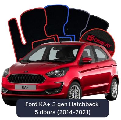 Velurové autokoberce OMEVO pro Ford KA+ 3 gen Hatchback 5 dveří (2014-2021)