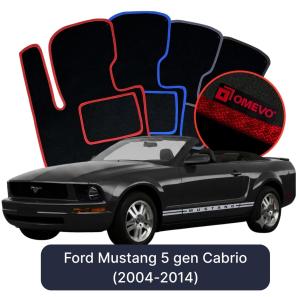 Velurové autokoberce OMEVO pro Ford Mustang 5 gen Cabrio (2004-2014)