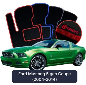 Velurové autokoberce OMEVO pro Ford Mustang 5 gen Kupé (2004-2014)