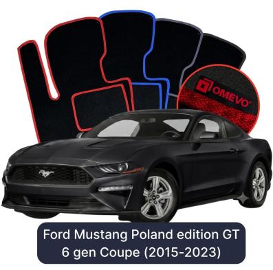 Velurové autokoberce OMEVO pro Ford Mustang Poland edition GT 6 gen Kupé (2015-2023)