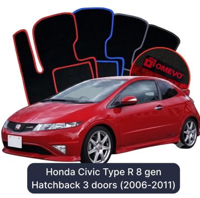 Velurové autokoberce OMEVO pro Honda Civic Type R 8 gen Hatchback 3 dveře (2006-2011)