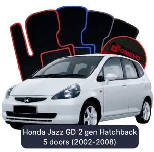 Velurové autokoberce OMEVO pro Honda Jazz GD 1 gen Hatchback 5 dveří (2002-2008)
