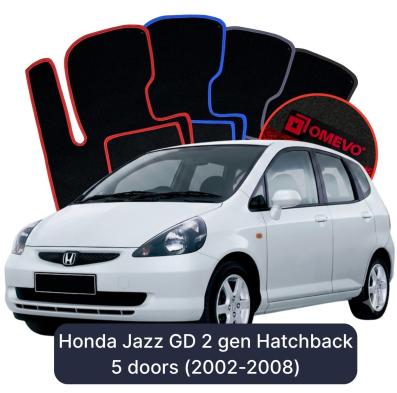 Velurové autokoberce OMEVO pro Honda Jazz GD 1 gen Hatchback 5 dveří (2002-2008)
