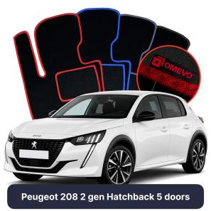 Velurové autokoberce OMEVO pro Peugeot 208 2 gen Hatchback 5 dveří (2019-2025)
