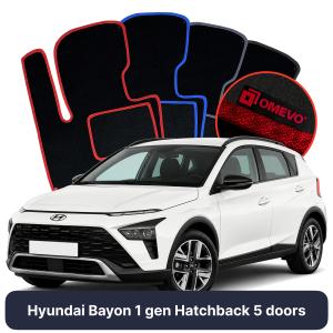 Velurové autokoberce OMEVO pro Hyundai Bayon 1 gen Hatchback 5 dveří (2022-2025)