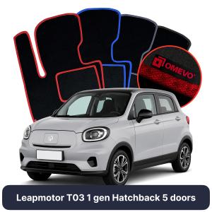 Velurové autokoberce OMEVO pro Leapmotor T03 1 gen Hatchback 5 dveří (2024-2025)