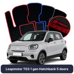Velurové autokoberce OMEVO pro Leapmotor T03 1 gen Hatchback 5 dveří (2024-2025)