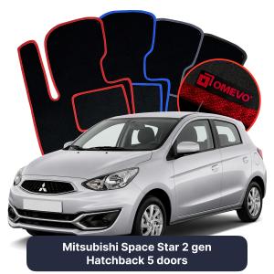 Velurové autokoberce OMEVO pro Mitsubishi Space Star 2 gen Hatchback 5 dveří (2012-2025)