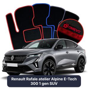 Velurové autokoberce OMEVO pro Renault Rafale atelier Alpine E-Tech 300 1 gen SUV (2024-2025)