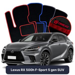 Velurové autokoberce OMEVO pro Lexus RX 500h F-Sport 5 gen SUV (2022-2025)