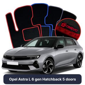 Velurové autokoberce OMEVO pro Opel Astra L 6 gen Hatchback 5 dveří (2022-2025)