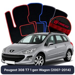 Velurové autokoberce OMEVO pro Peugeot 308 T7 1 gen Kombi (2007-2014)