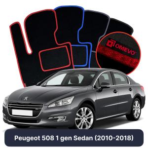 Velurové autokoberce OMEVO pro Peugeot 508 1 gen Sedan (2010-2018)