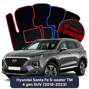 Velurové autokoberce OMEVO pro Hyundai Santa Fe 5 místný TM 4 gen SUV (2018-2023)