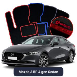 Velurové autokoberce OMEVO pro Mazda 3 BP 4 gen Sedan (2019-2025)