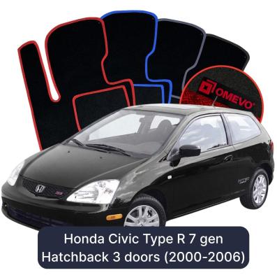 Velurové autokoberce OMEVO pro Honda Civic Type R 7 gen Hatchback 3 dveře (2000-2006)