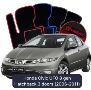 Velurové autokoberce OMEVO pro Honda Civic UFO 8 gen Hatchback 3 dveře (2006-2011)