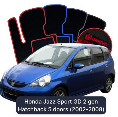 Velurové autokoberce OMEVO pro Honda Jazz Sport GD 2 gen Hatchback 5 dveří (2002-2008)