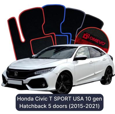 Velurové autokoberce OMEVO pro Honda Civic T SPORT 10 gen Hatchback 5 dveří (2015-2021)