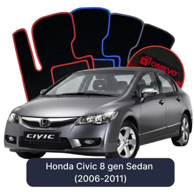 Velurové autokoberce OMEVO pro Honda Civic 8 gen Sedan (2006-2011)