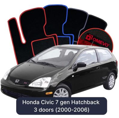 Velurové autokoberce OMEVO pro Honda Civic 7 gen Hatchback 3 dveře (2000-2006)