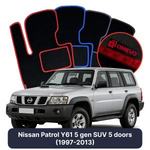 Velurové autokoberce OMEVO pro Nissan Patrol Y61 5 gen SUV 5 dveří (1997-2013)