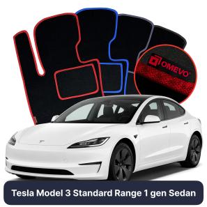 Velurové autokoberce OMEVO pro Tesla Model 3 Standard Range 1 gen Sedan (2017-2025)